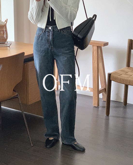 [11주년세일][ofm] 코스 슬림와이드 진청 (denim pants)